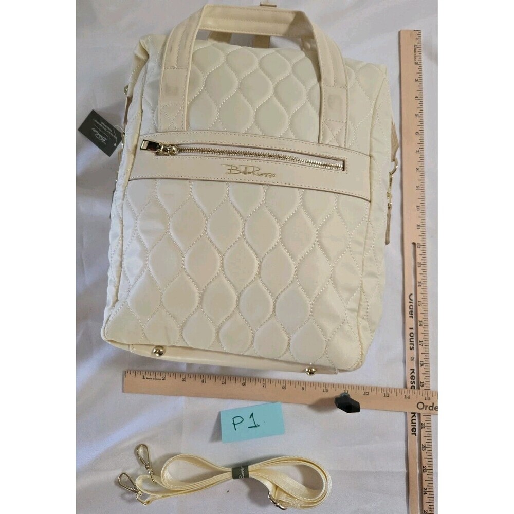 Bella Russo 14.4” Tote Back back Shoulder Bag With Dustbag Cream New With Tags